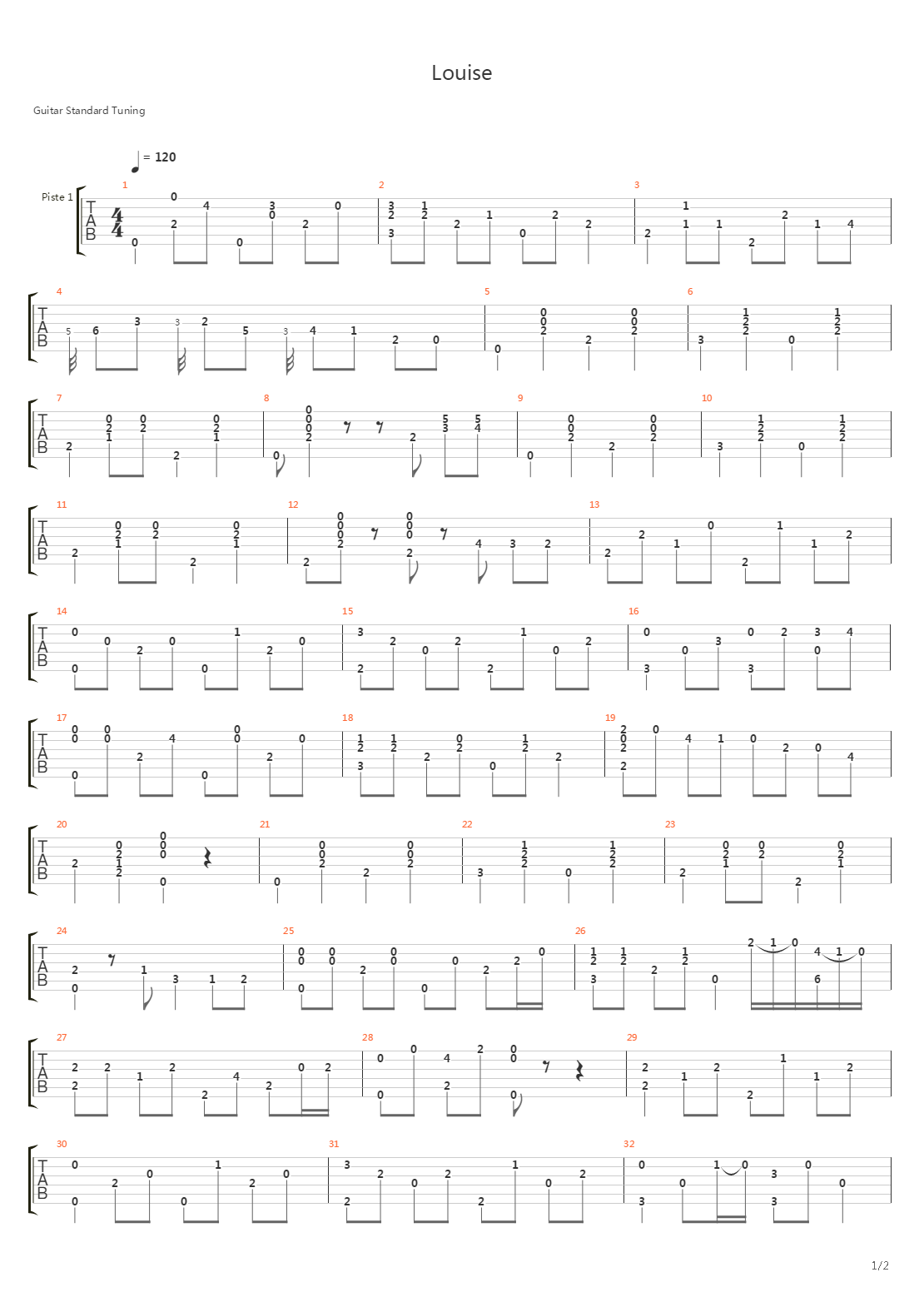 Louise吉他谱