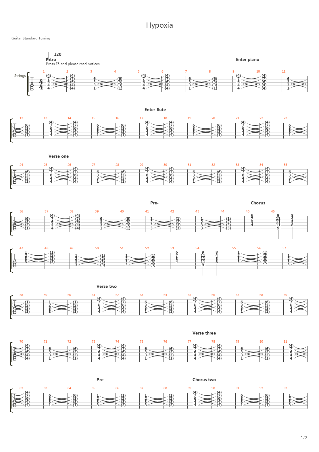 Hypoxia吉他谱