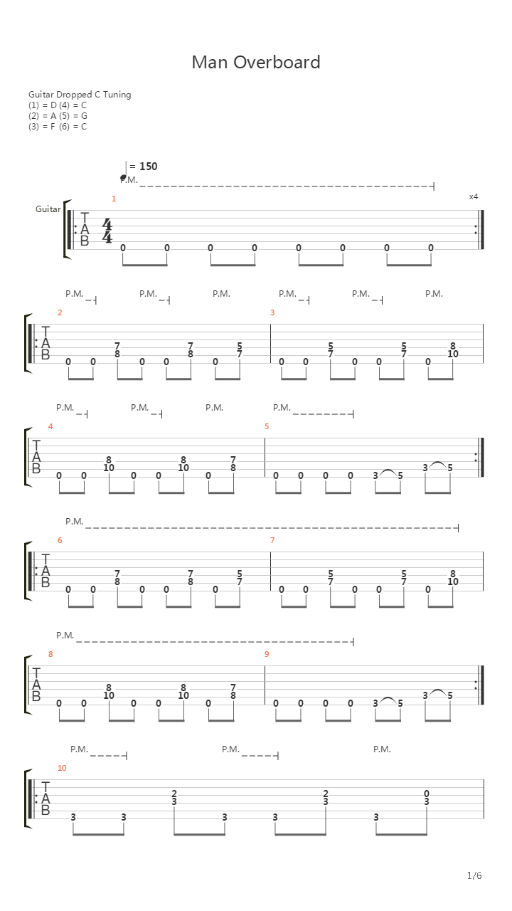 Man Overboard吉他谱