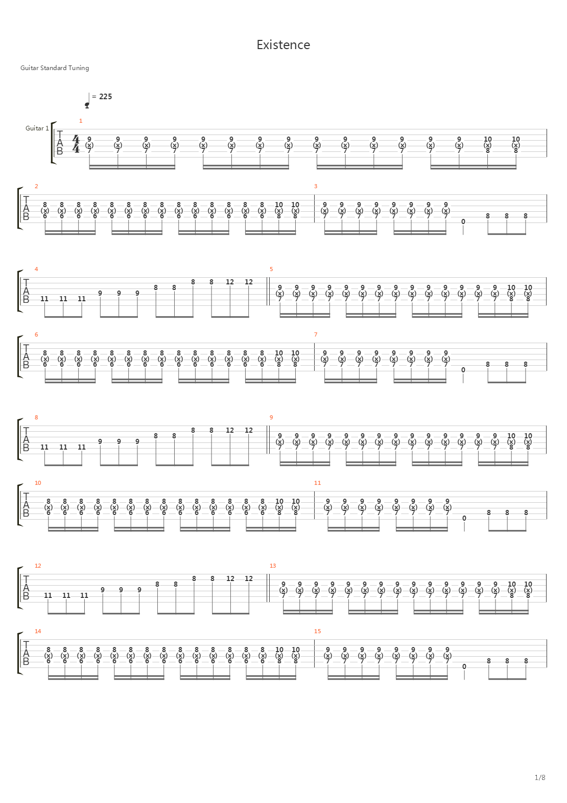 Existence吉他谱