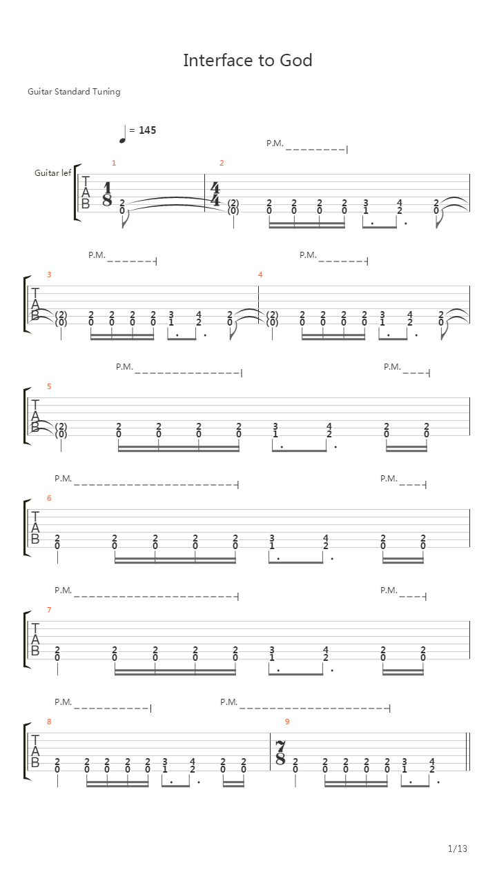 Interface To God吉他谱