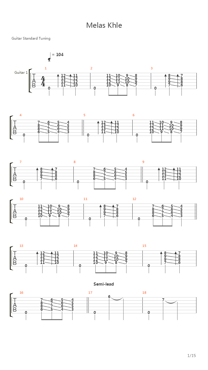 Melas Khole吉他谱