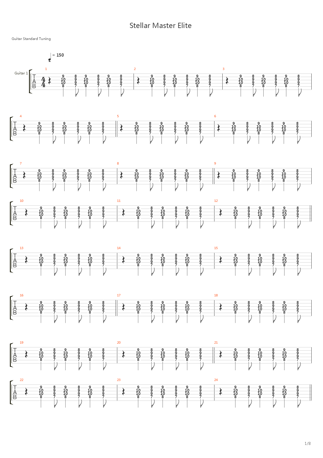 Stellar Master Elite吉他谱