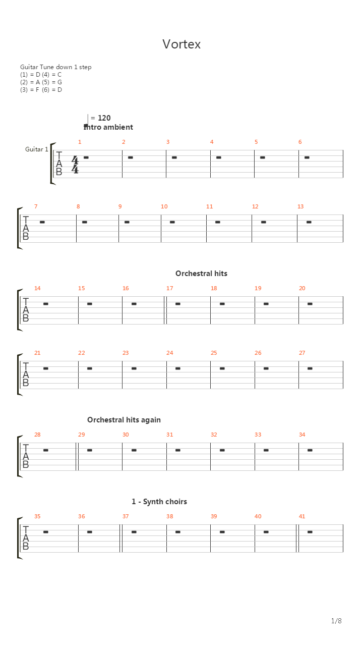 Vortex吉他谱