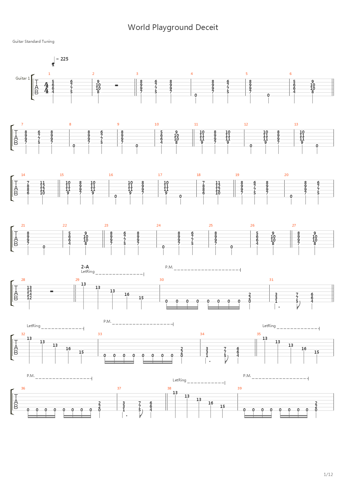 World Playground Deceit吉他谱