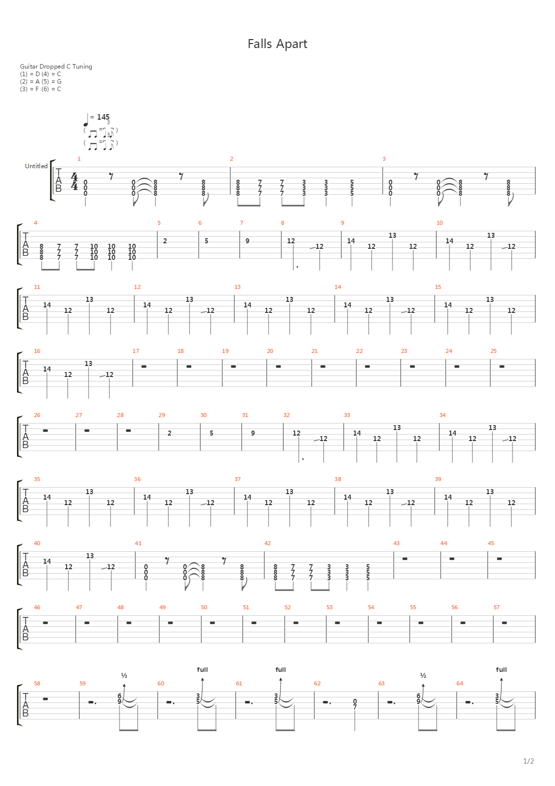 Falls Apart吉他谱