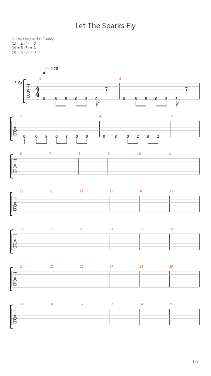 Let The Sparks Fly吉他谱