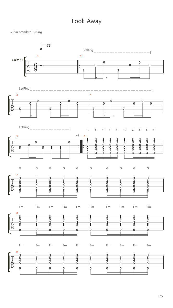 Look Away吉他谱