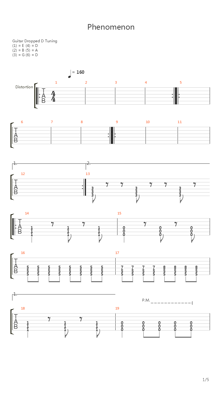 Phenomenon吉他谱