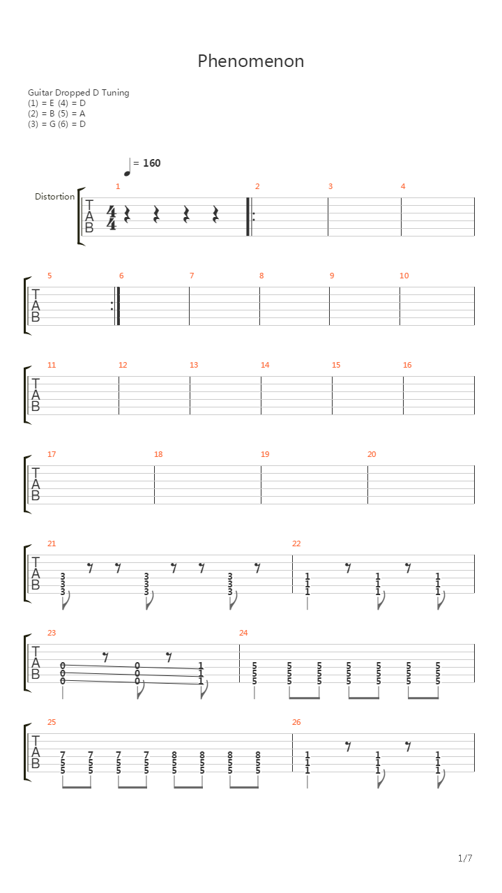 Phenomenon吉他谱