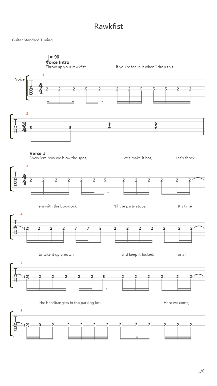 Rawkfist吉他谱