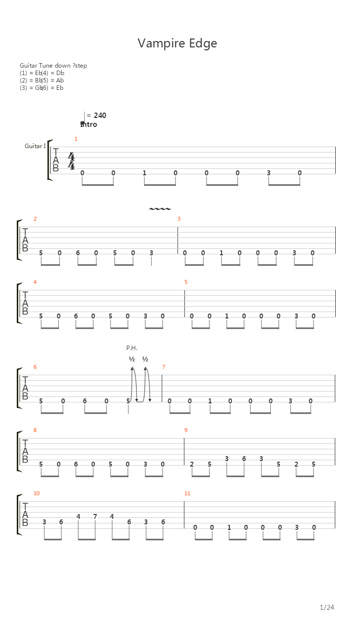 Vampire Edge吉他谱