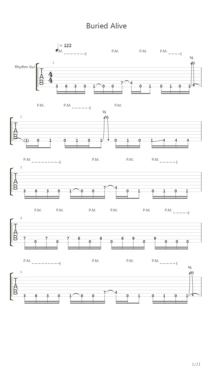 Buried Alive吉他谱