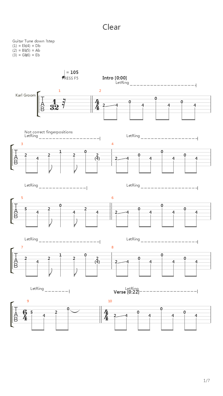 Clear吉他谱