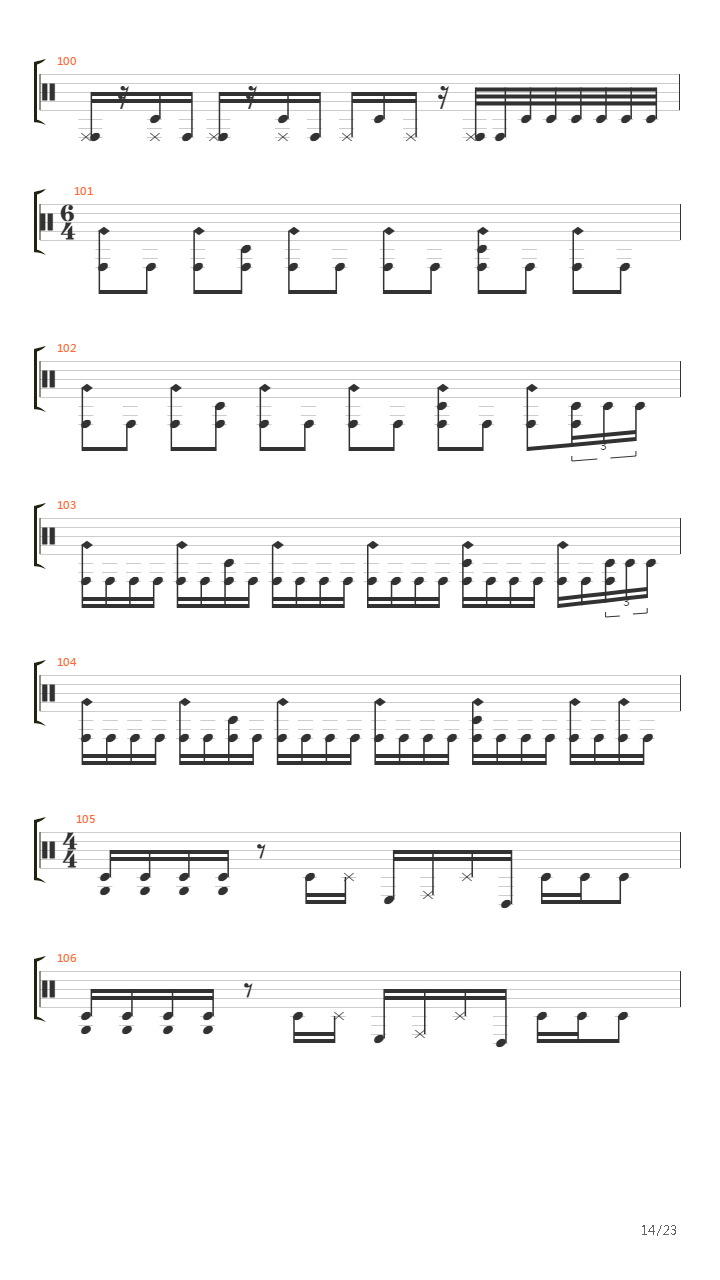 One Degree Down吉他谱