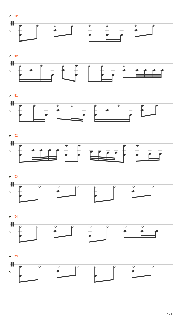 One Degree Down吉他谱