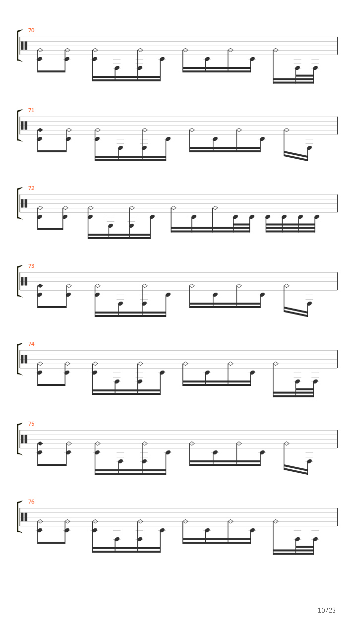 One Degree Down吉他谱