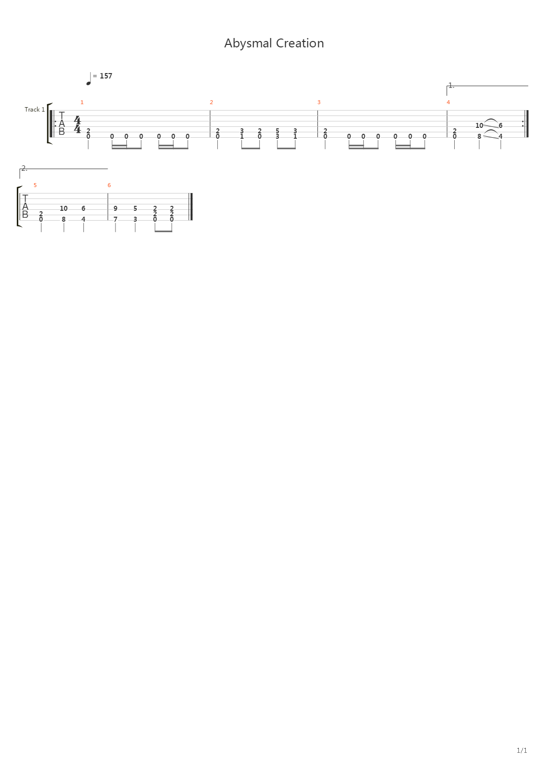 Abysmal Creation吉他谱