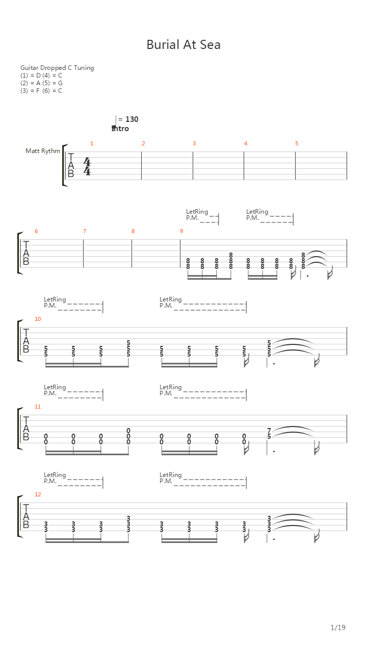 Burial At Sea吉他谱