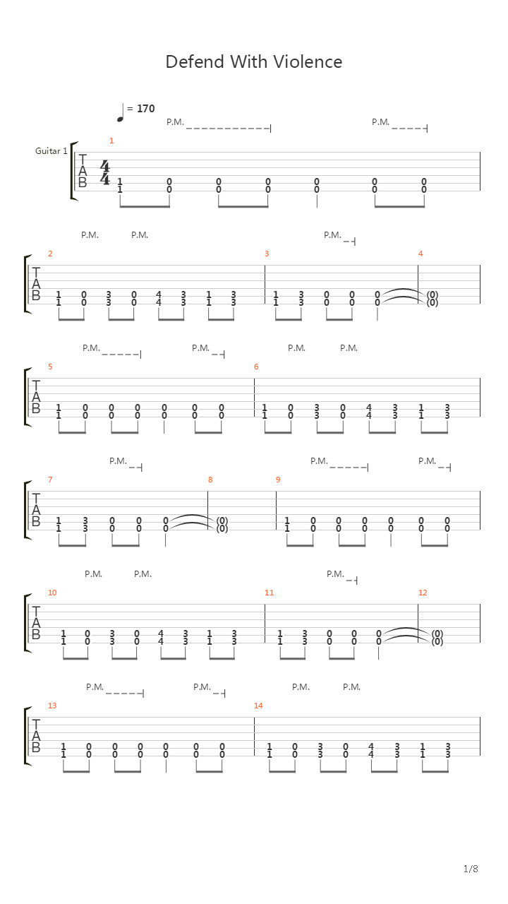 Defend With Violence吉他谱