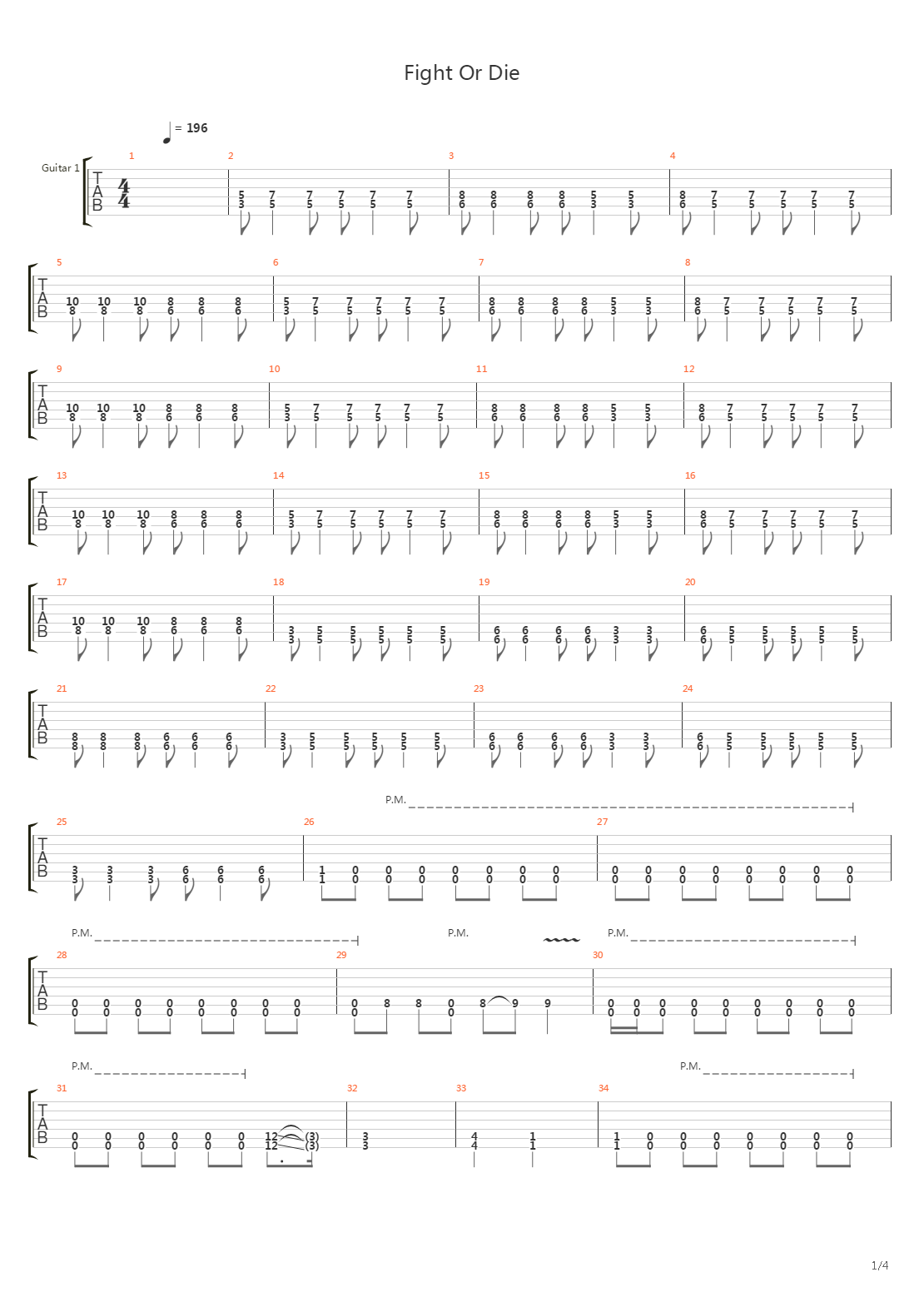 Fight Or Die吉他谱