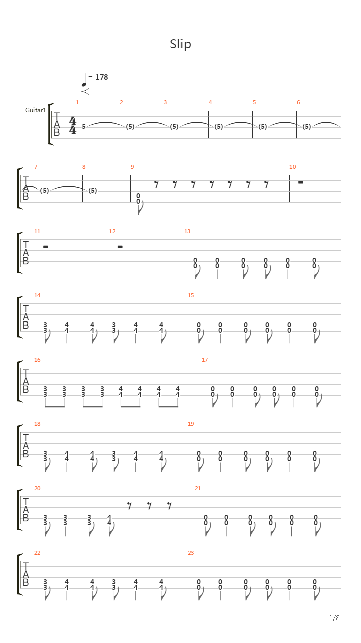 Slip吉他谱