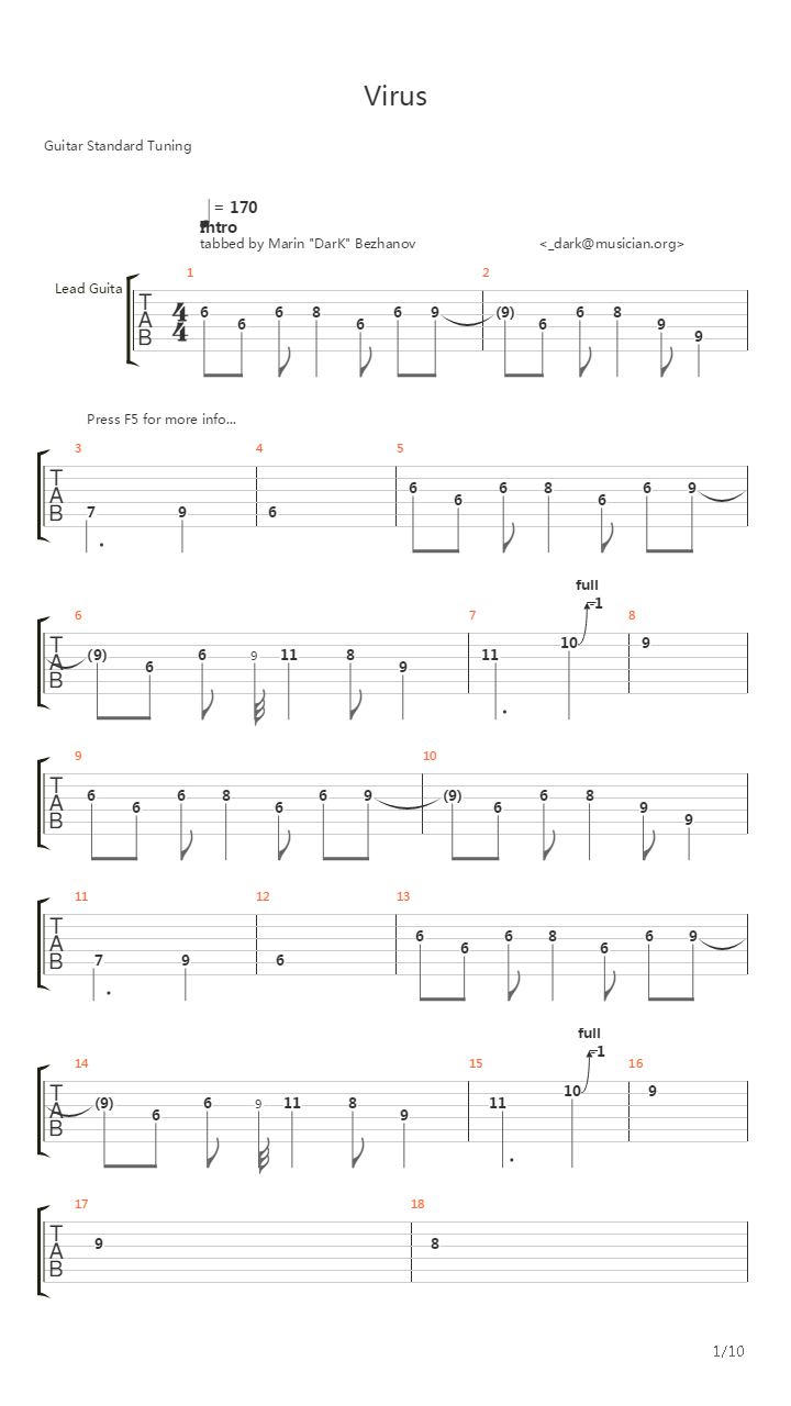 Virus吉他谱