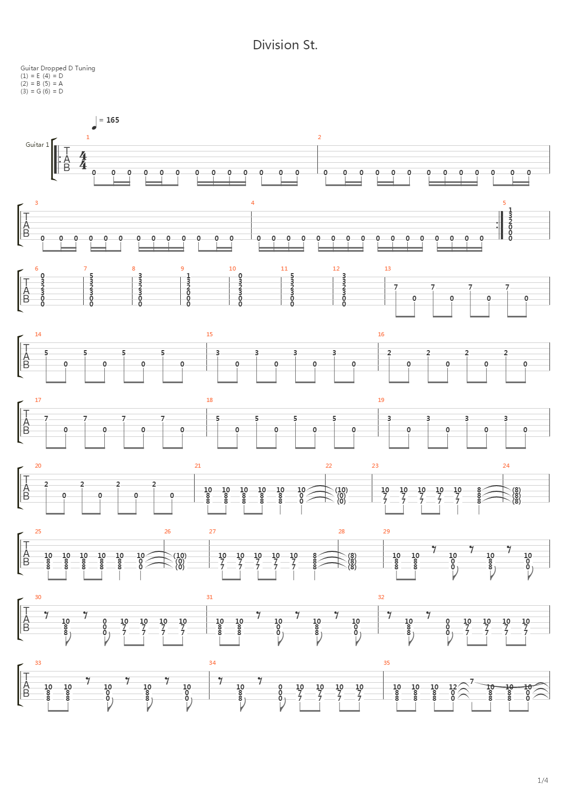 Division St吉他谱