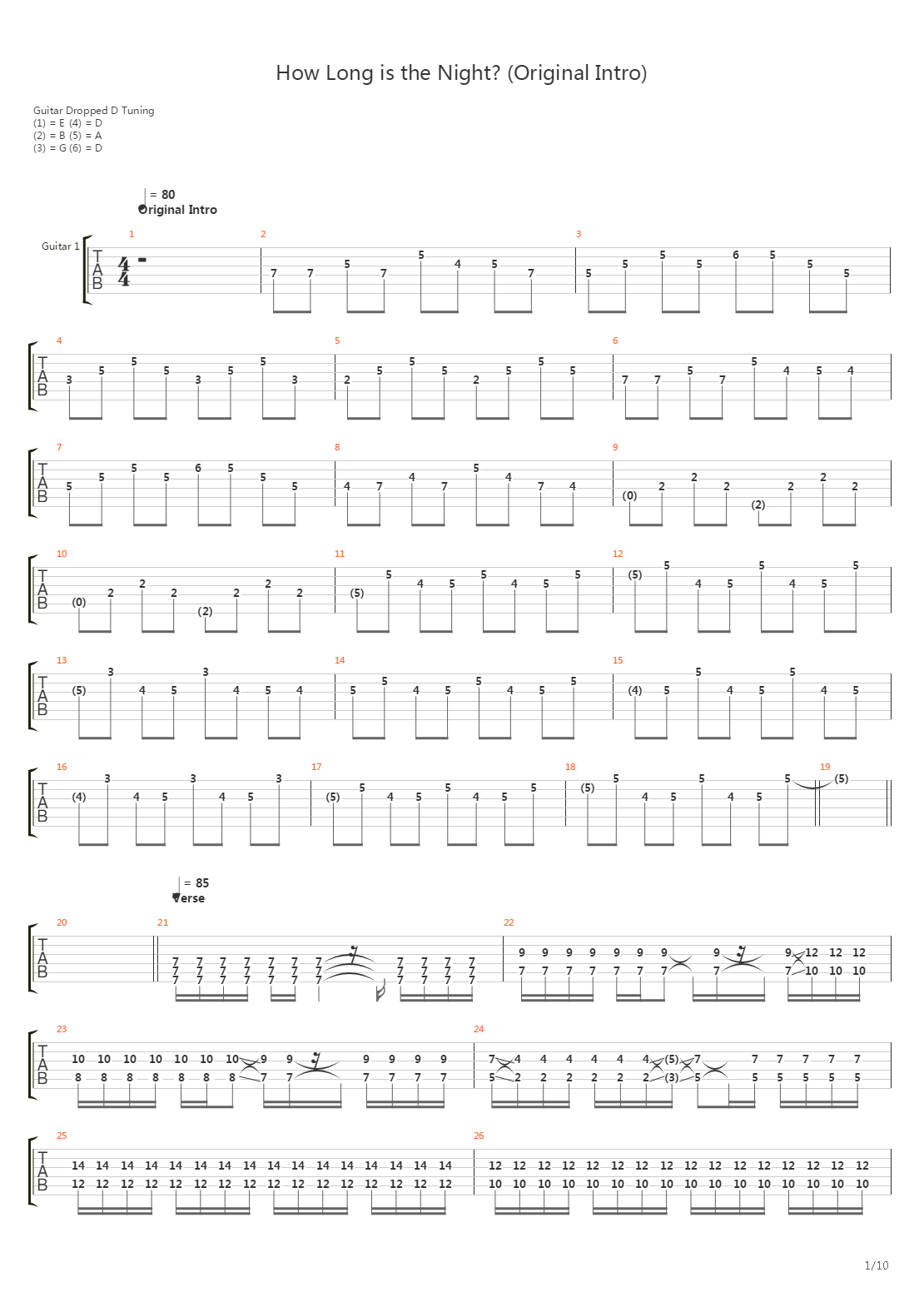 How Long Is The Night吉他谱