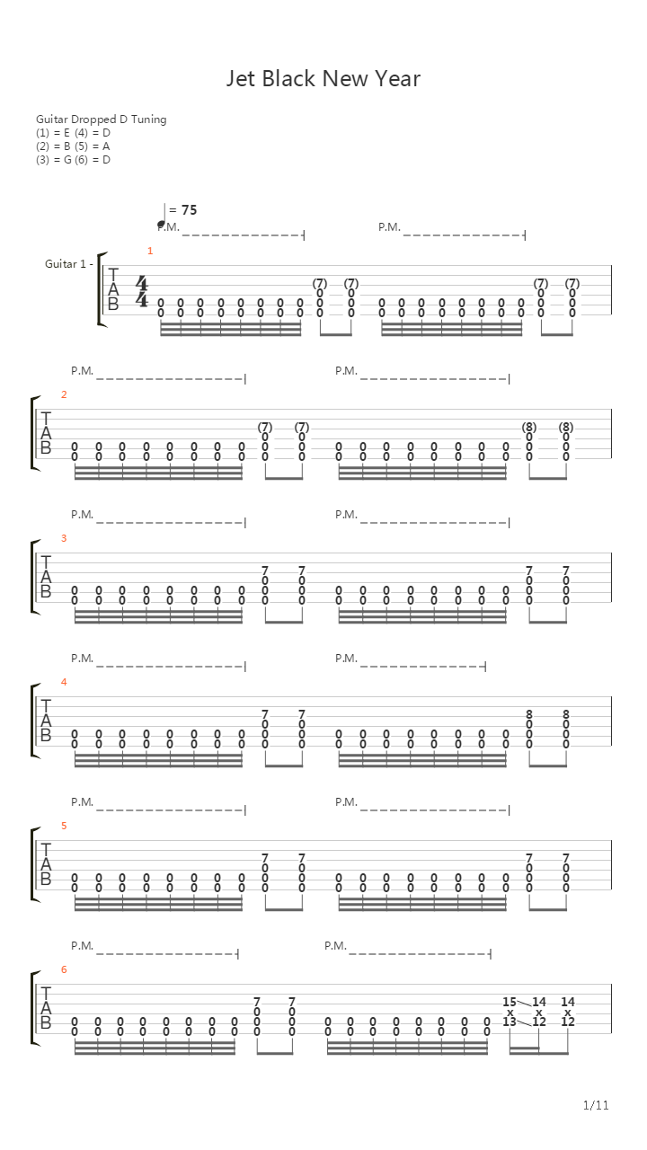 Jet Black New Year吉他谱