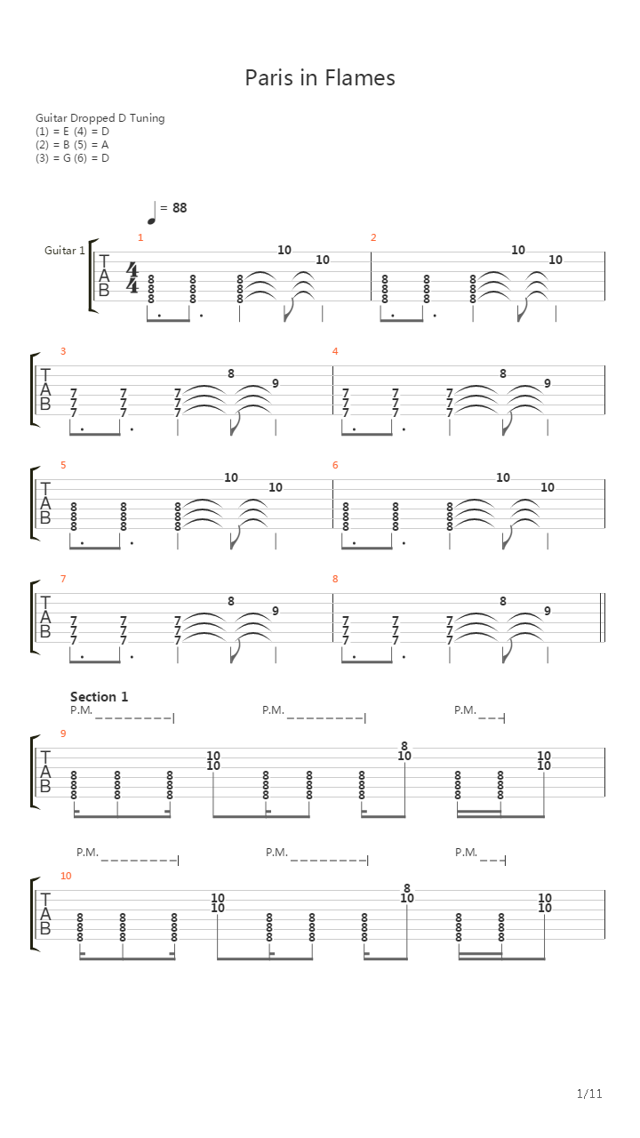 Paris In Flames吉他谱