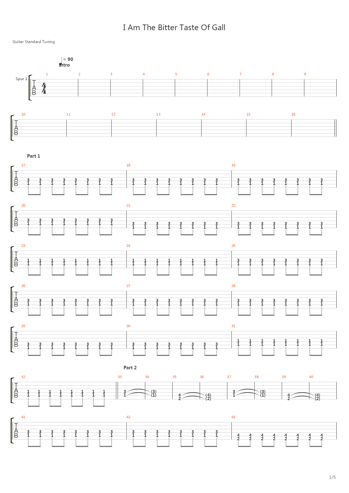I Am The Bitter Taste Of Gall吉他谱