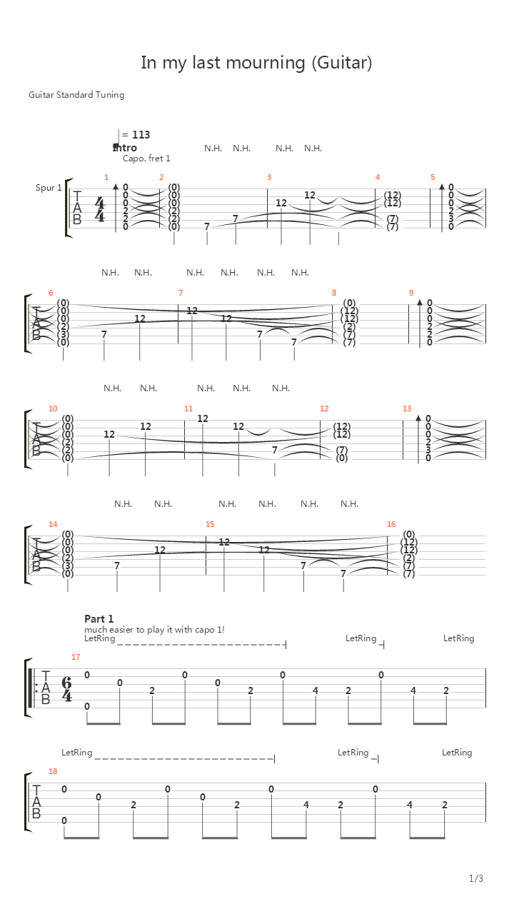 In My Last Mourning吉他谱