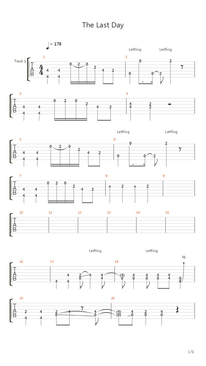 The Last Day吉他谱