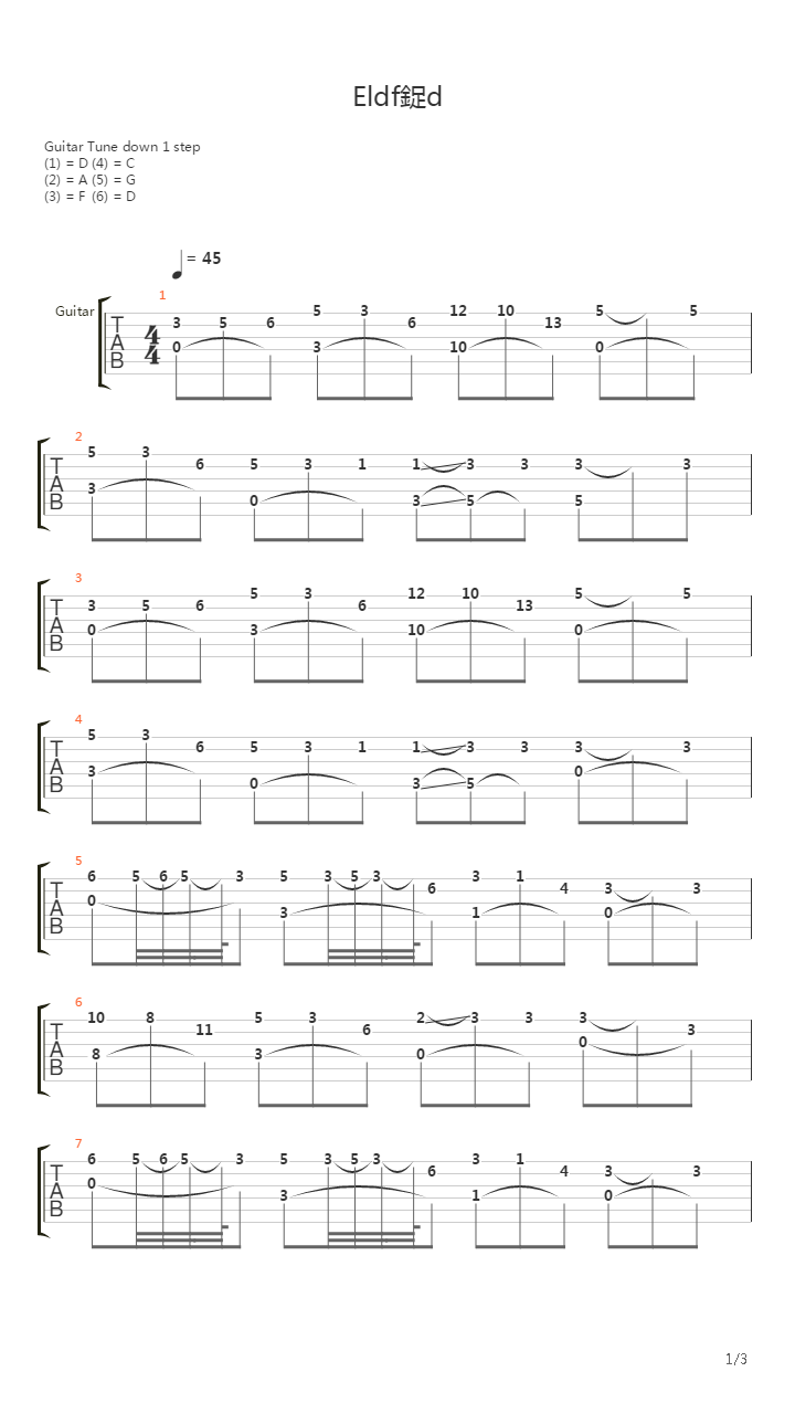 Eldfard吉他谱