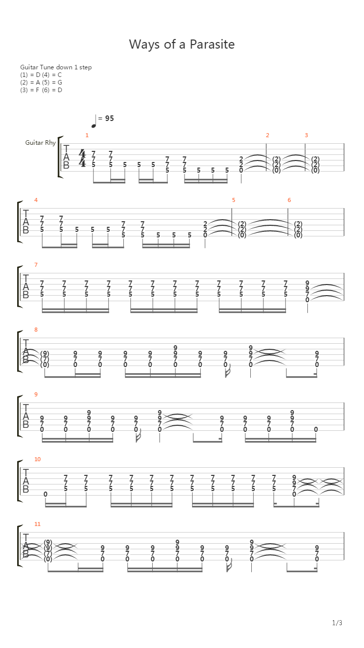 Ways Of A Parasite吉他谱