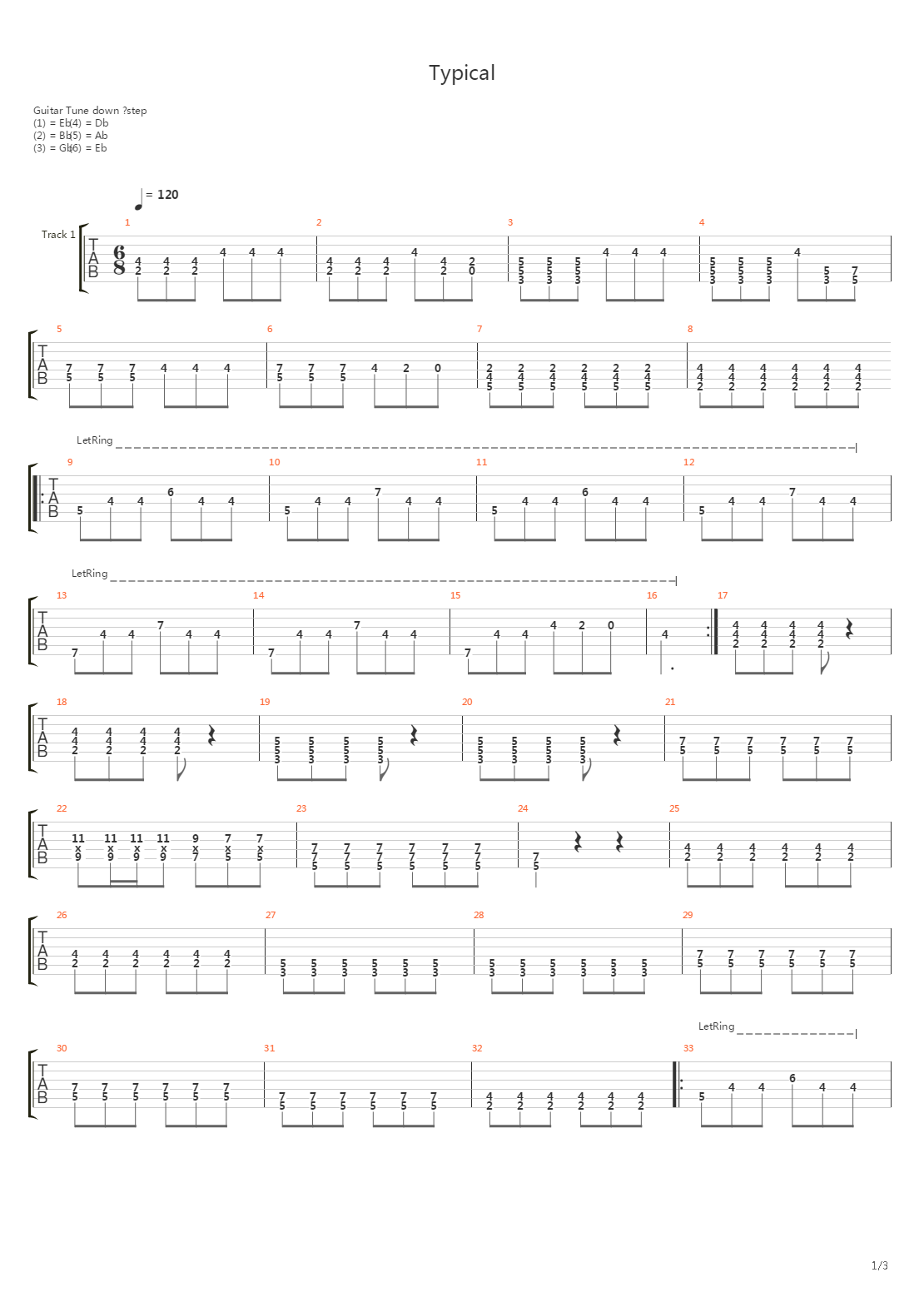 Typical吉他谱