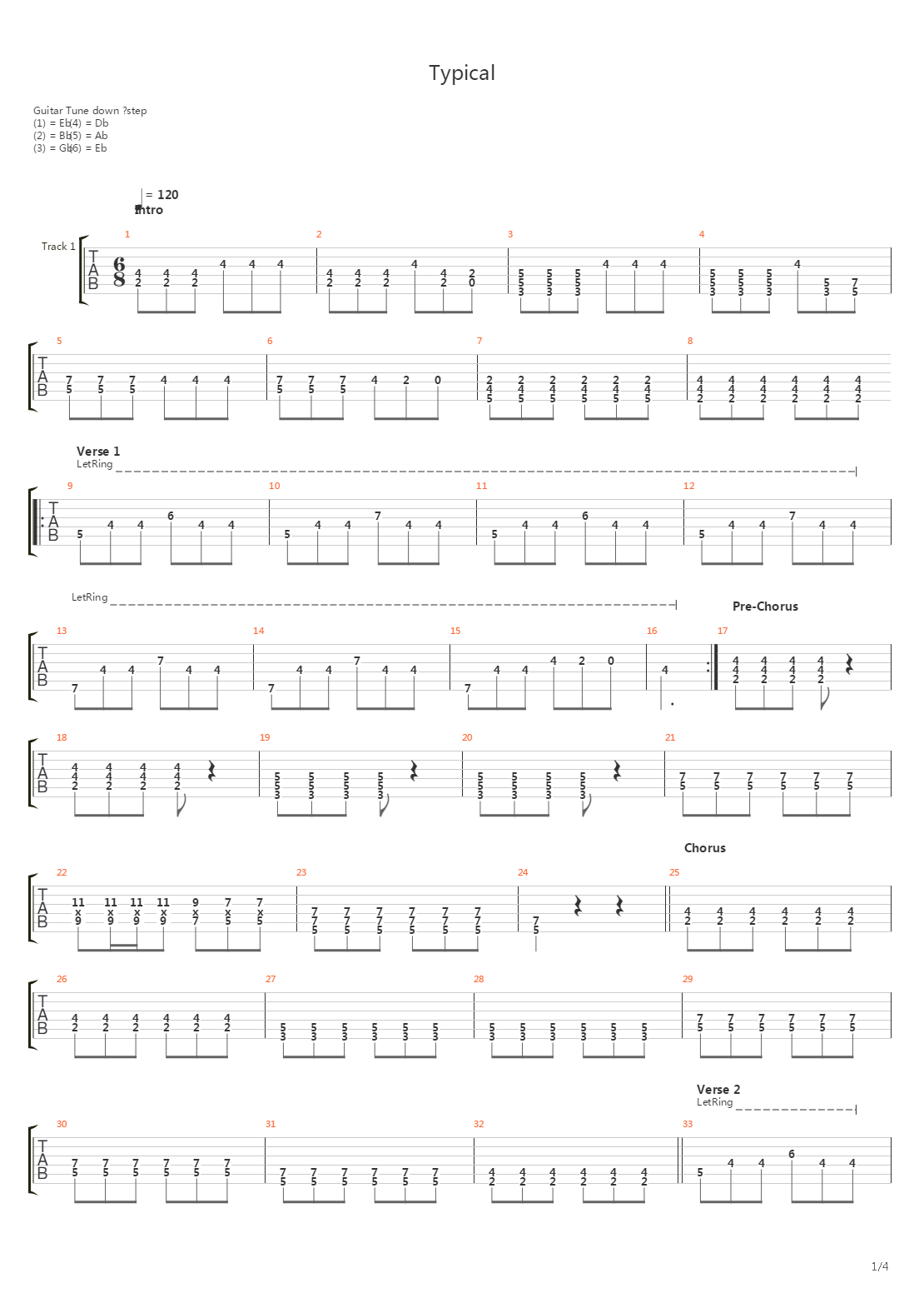Typical吉他谱