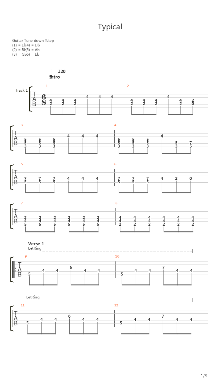 Typical吉他谱