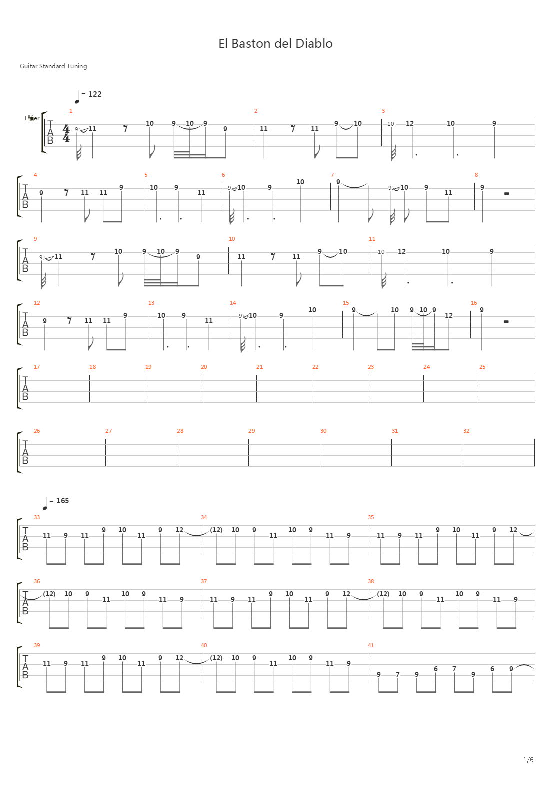 El Baston Del Diablo吉他谱
