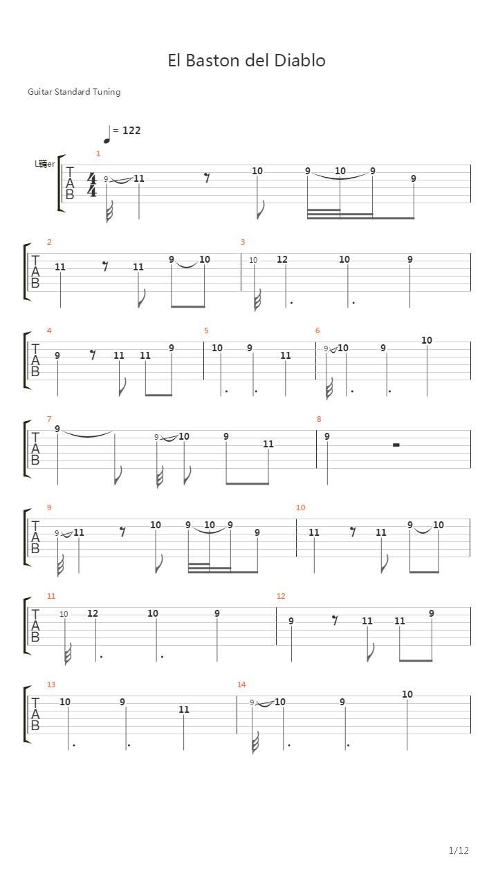 El Baston Del Diablo吉他谱