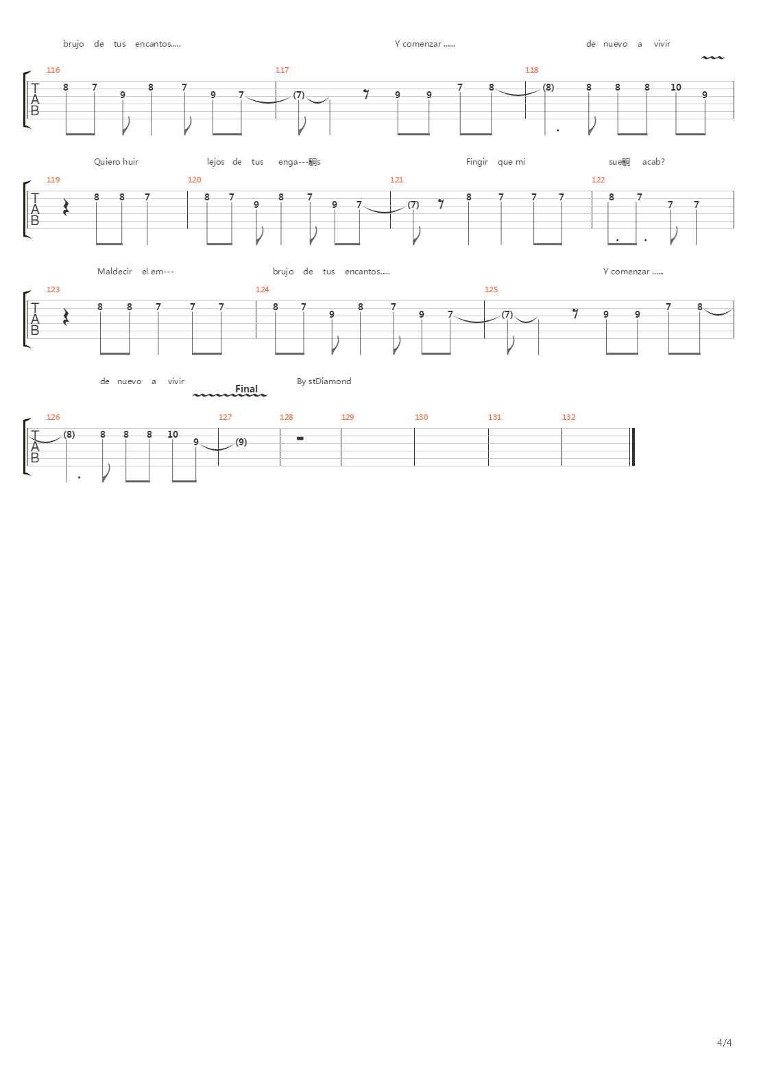 El Canto De Las Sirenas吉他谱