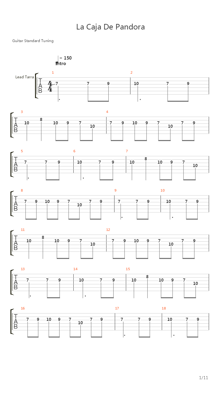La Caja De Pandora吉他谱