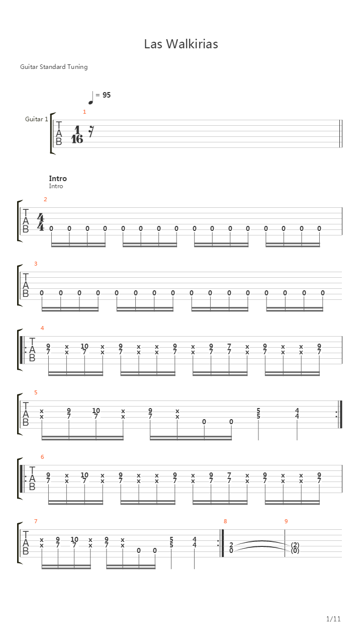 Las Walkirias吉他谱