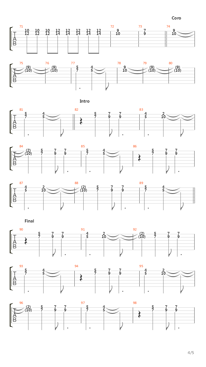 Otelo吉他谱