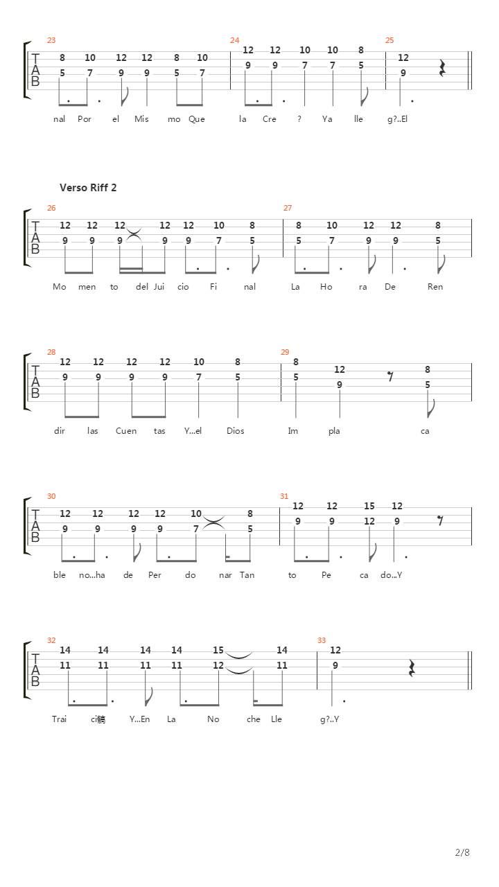 Sodoma Y Gomorra吉他谱