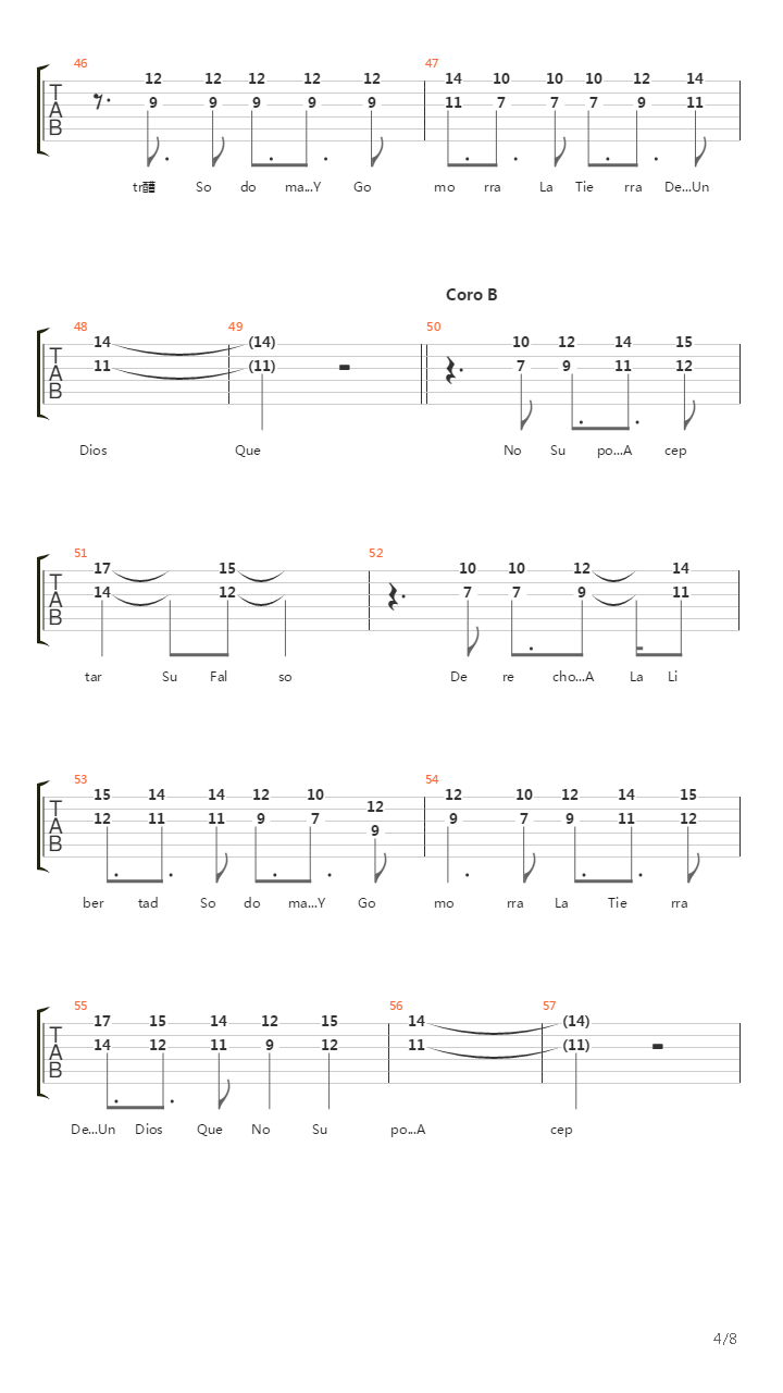 Sodoma Y Gomorra吉他谱