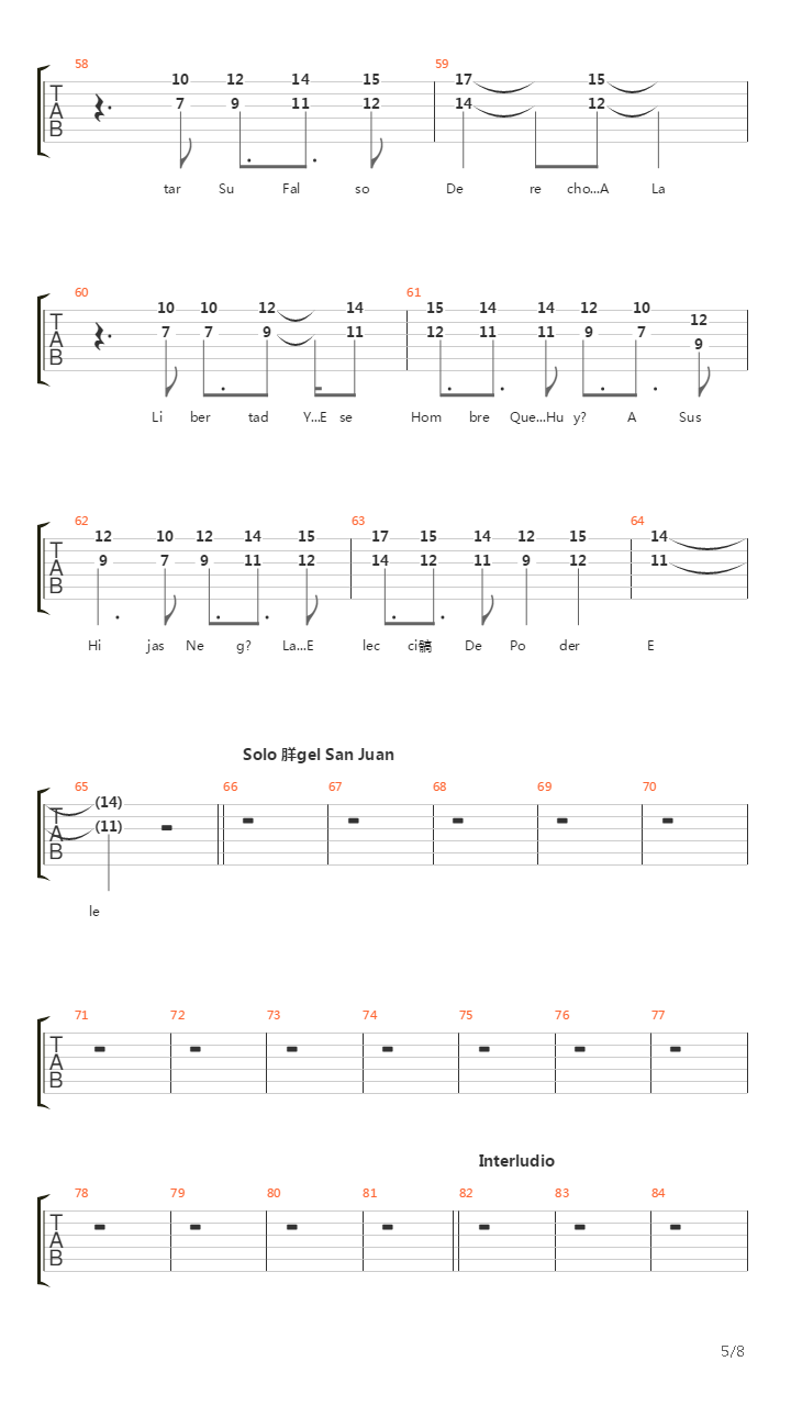 Sodoma Y Gomorra吉他谱