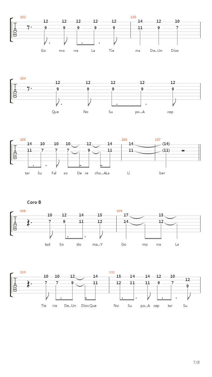 Sodoma Y Gomorra吉他谱