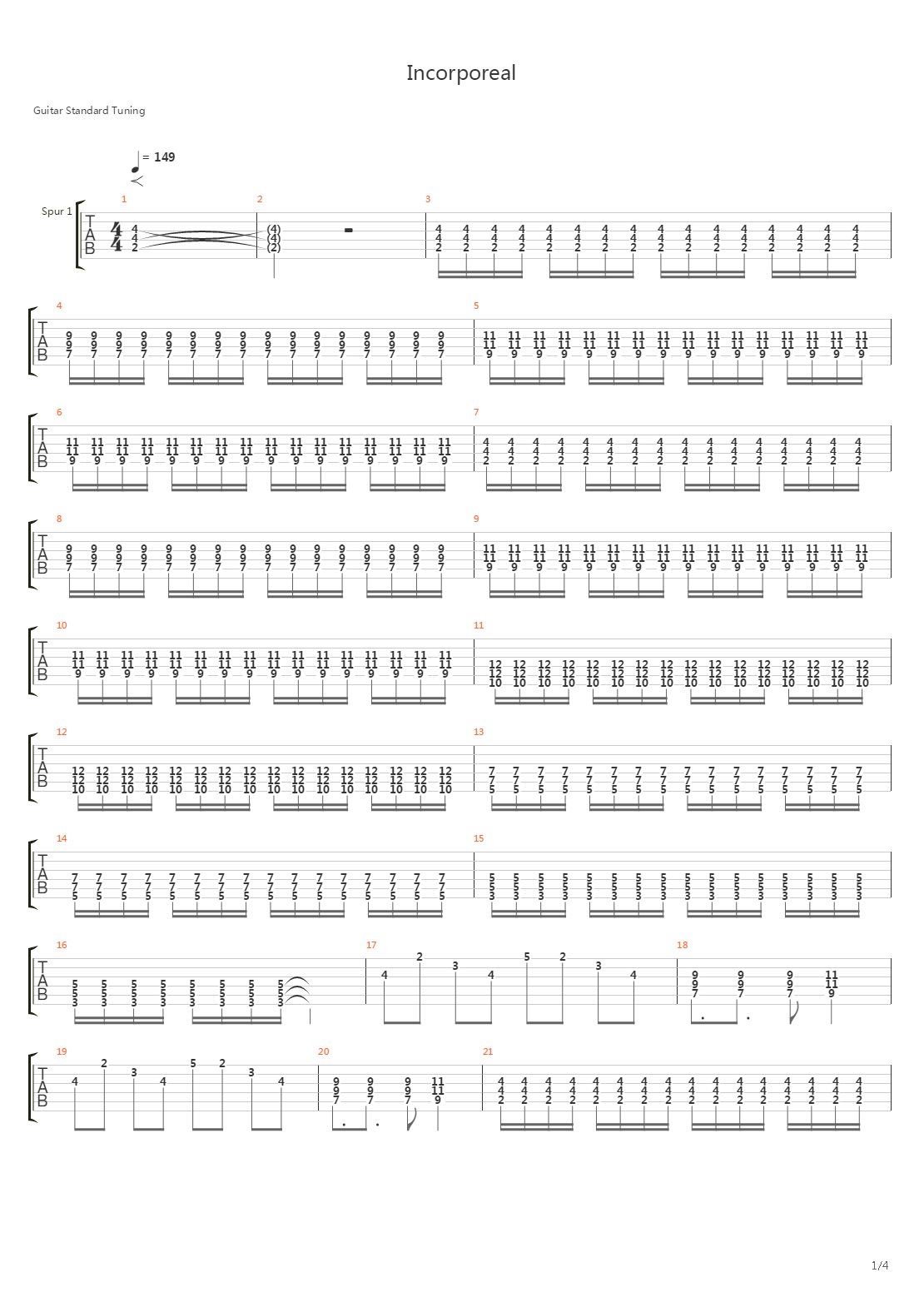 Incorporeal吉他谱
